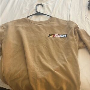 Nascar Men's Tan Crewneck Sweater